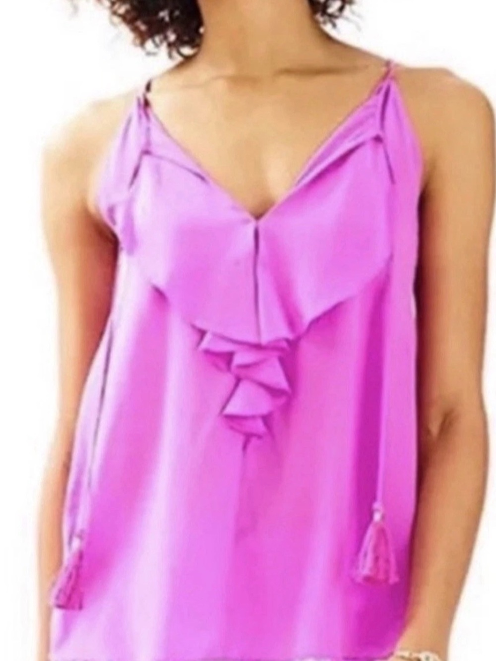 Lily Pulitzer Lachelle Pink Purple Sleeveless Top 100% Silk Women’s XS Amethyst